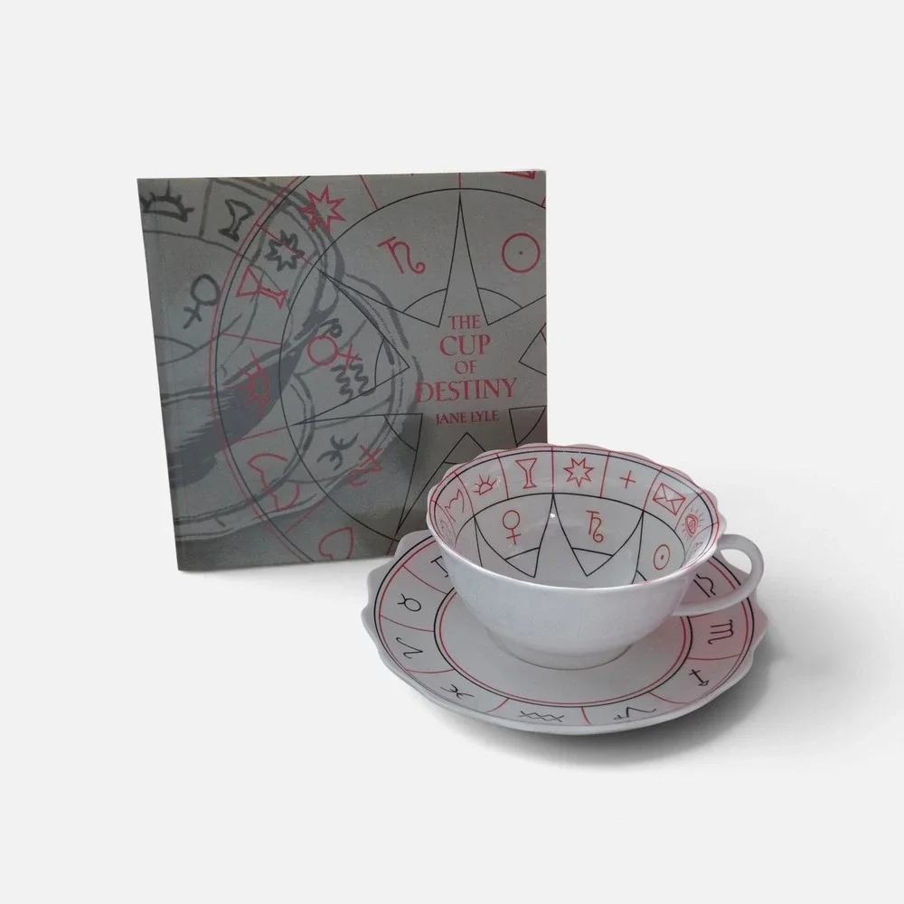 The Cup of Destiny Jane Lyle Fortune Telling Tea Leaf Reading Cup Saucer Kit
